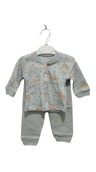 uğurböceğiçocuk Pupil Çocuk Pijama Takım Önü Çıtçıtlı Desenli Aylık - 4