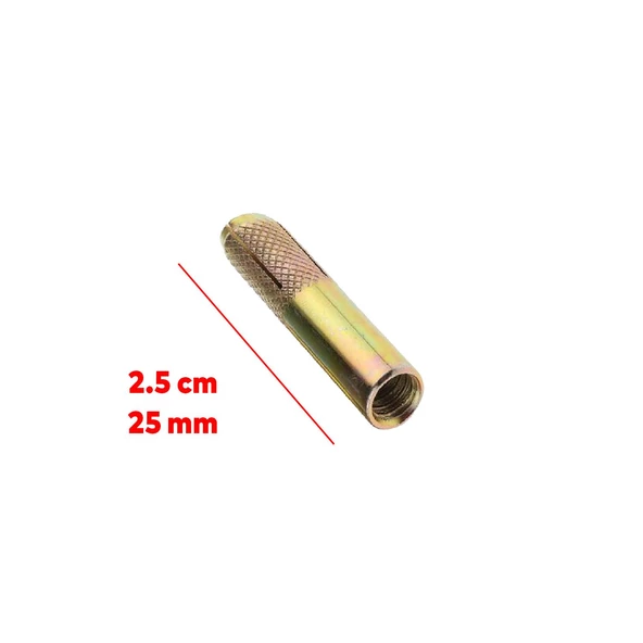 Çakma Çelik Dübel İç Dişli M6 mm Raf İskele Montaj Bağlantı Monte Zemin Tavan Beton Asma Aparat - Resim 2