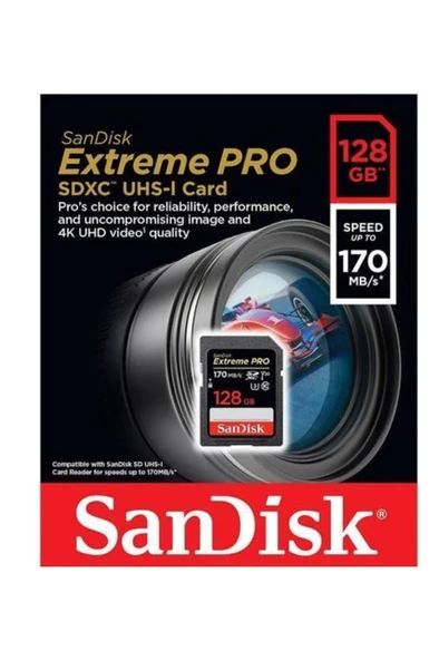 SanDisk Extreme Pro 128GB 170Mb/s V30 UHS-I U3 SDSDXXY-128G-GN4IN SDXC Hafıza Kartı-OUTLET - 4