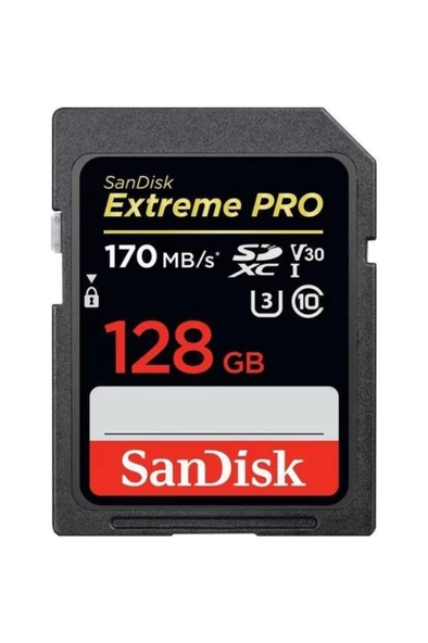 SanDisk Extreme Pro 128GB 170Mb/s V30 UHS-I U3 SDSDXXY-128G-GN4IN SDXC Hafıza Kartı-OUTLET