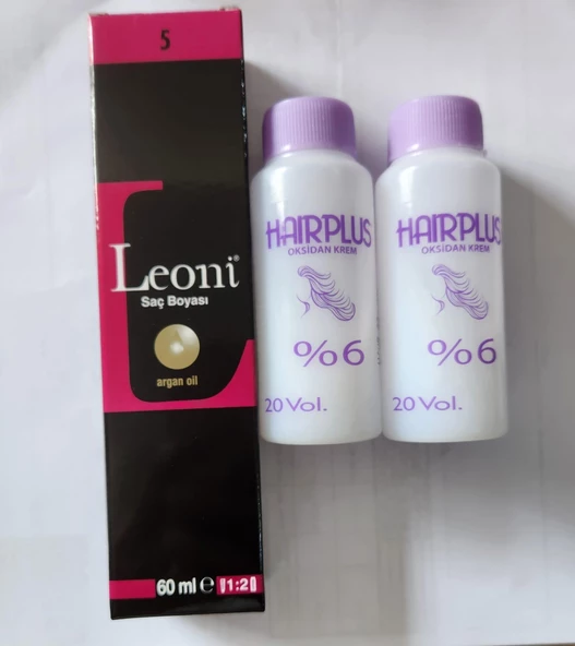 Saç Boyası 60ml Açık Kahve 5+ 2 adet Oksidan 20volum