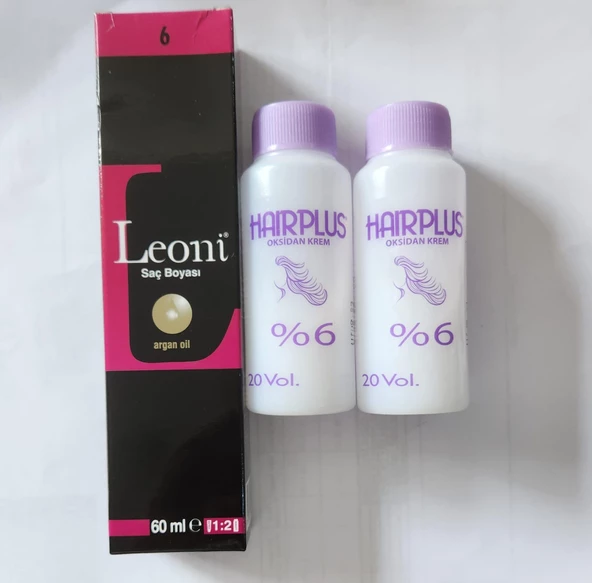Saç Boyası 60ml Koyu Kumral 6+ 2 adet 20volum Oksidan 60ml ürün görseli 1