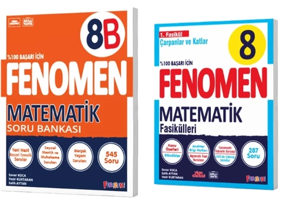 FENOMEN YAYINLARI 8. SINIF Matematik B Soru Bankası ve Matematik 1. Fasikül (Çarpanlar ve Katlar)(2 KİTAP) ürün görseli