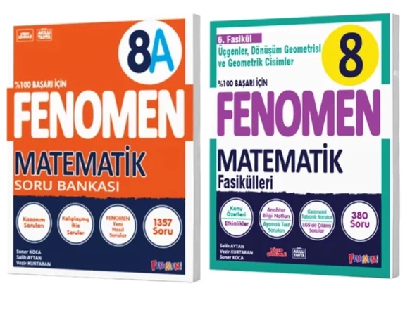 FENOMEN YAYINLARI 8. SINIF Matematik A Soru Bankası ve Matematik Matematik 6. Fasikül (Üçgenler, Dönüşüm Geometrisi Ve G ürün görseli