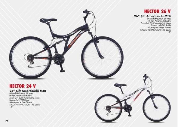 Salcano Hector 24" Jant 21 Vites Dağ Bisiklet Siyah - Kırmızı - Resim 4