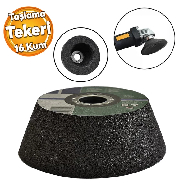 Taşlama Tekeri 16 Kum Mermer Taş Kaya Beton Zımparalama Bileyleme Çanak 125X50X14 mm 1 Adet