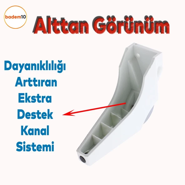 Salkım Mobilya Oturma Grubu Kanepe Sehpa TV Ünitesi Koltuk Ayağı Baza Ayakları Beyaz Krom 16 cm - 4