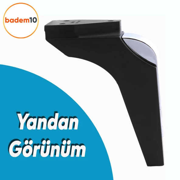 Salkım Mobilya Oturma Grubu Kanepe Sehpa TV Ünitesi Koltuk Ayağı Baza Ayakları Siyah Krom 16 cm - 3