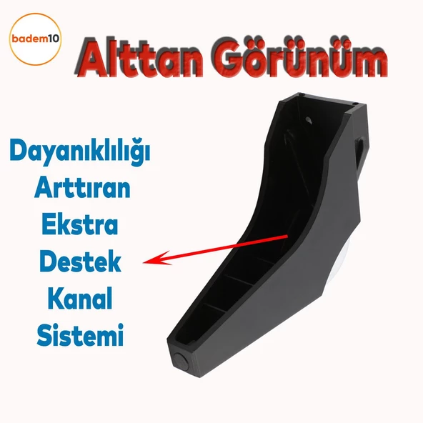 Salkım Mobilya Oturma Grubu Kanepe Sehpa TV Ünitesi Koltuk Ayağı Baza Ayakları Siyah Krom 16 cm - 4