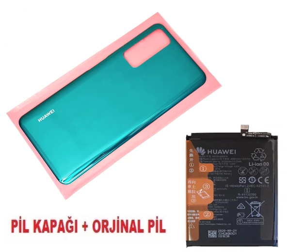 Tkgz Huawei Uyumlu P Smart 2021 Arka Pil Batarya Kapağı + PİL YEŞİL