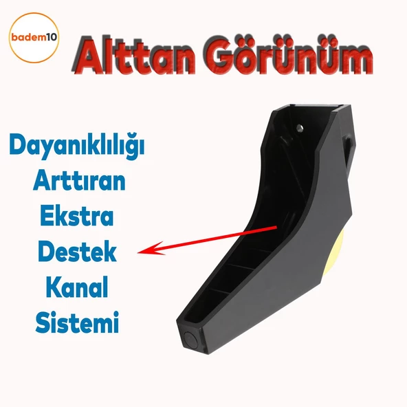 Salkım Mobilya Oturma Grubu Kanepe Sehpa TV Ünitesi Koltuk Ayağı Baza Ayakları Siyah Altın 16 cm - 4