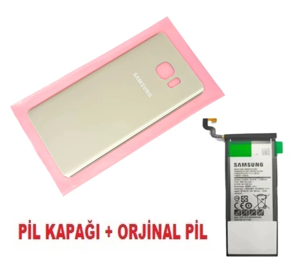 Tkgz Samsung Galaxy NOTE 5 Arka Pil Batarya Kapağı + PİL (CAM) GOLD