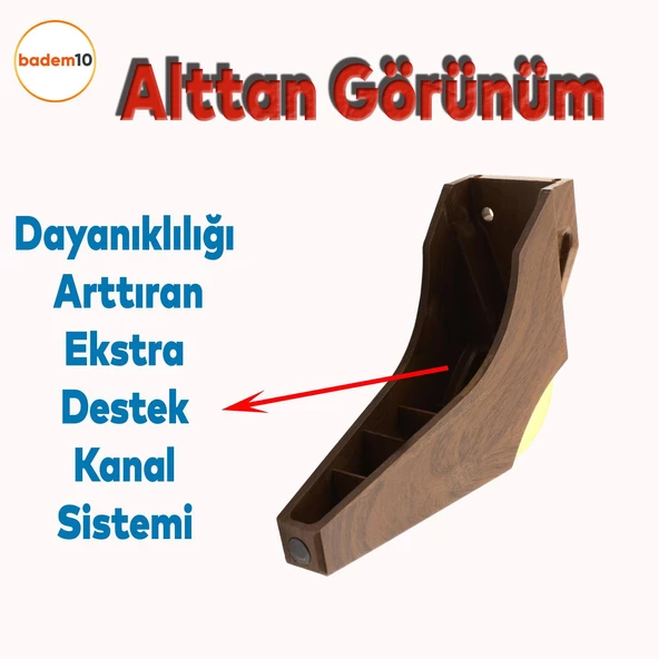 Salkım Mobilya Oturma Grubu Kanepe Sehpa TV Ünitesi Koltuk Ayağı Baza Ayakları Ceviz Altın 16 cm - Resim 4