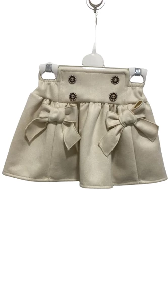 uğurböceğiçocuk Fiyonlu Süet Etekli Kız Çocuk 2'Li Takım 163 - 11