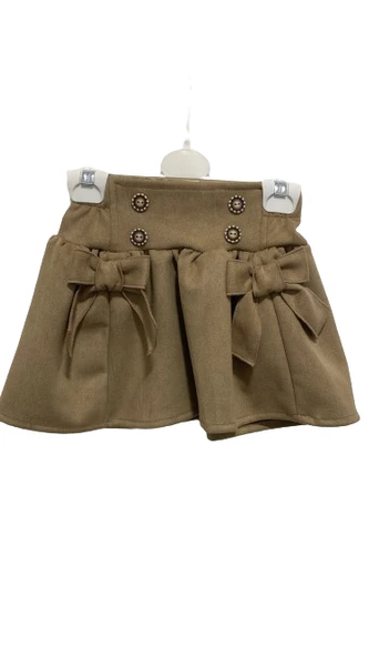 uğurböceğiçocuk Fiyonlu Süet Etekli Kız Çocuk 2'Li Takım 163 - 8