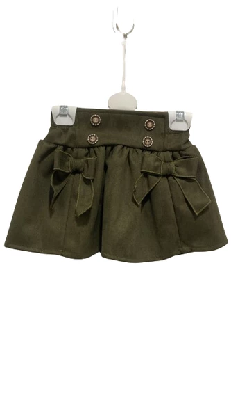 uğurböceğiçocuk Fiyonlu Süet Etekli Kız Çocuk 2'Li Takım 163 - 9