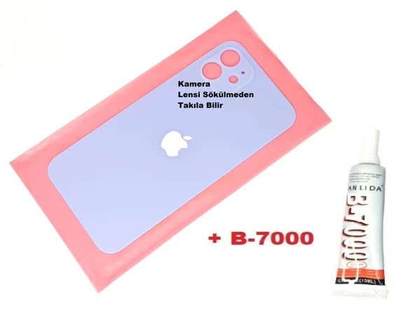 iPhone 12 Arka Pil Batarya Kapağı (CAM+B-7000) MAVİ