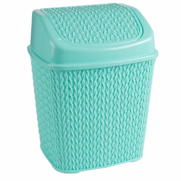 6 Lt Örgü Desen Çöp Kovası Mint - 3