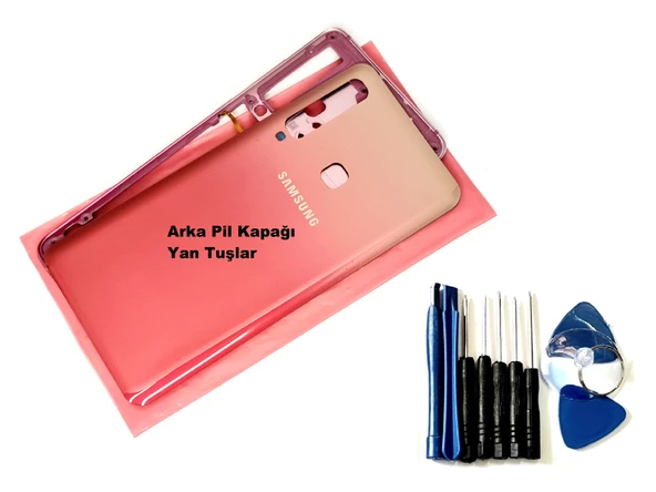 Tkgz Samsung Galaxy A9 A920 2018 KASA Arka Pil Batarya Kapağı (TAMİR SETİ) PEMBE