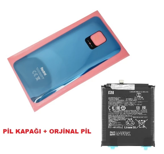 Tkgz Xiaomi Redmi NOTE 9S Arka Kapak Batarya Kapağı + PİL (CAM) GRİ