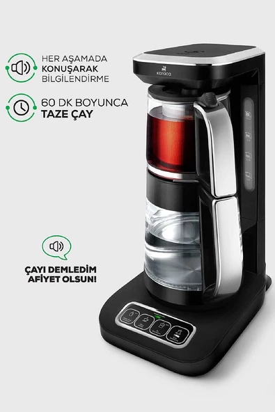 Robotea Pro 4 in 1 Konuşan Cam Çay Makinesi Starlight - 8