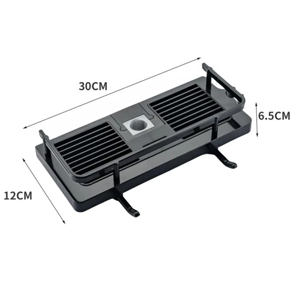 BUFFER® Duş Demirine Takılan Siyah Duş Sabunluk Organizeri Şampuan,Sabun,Lif Standı - 4