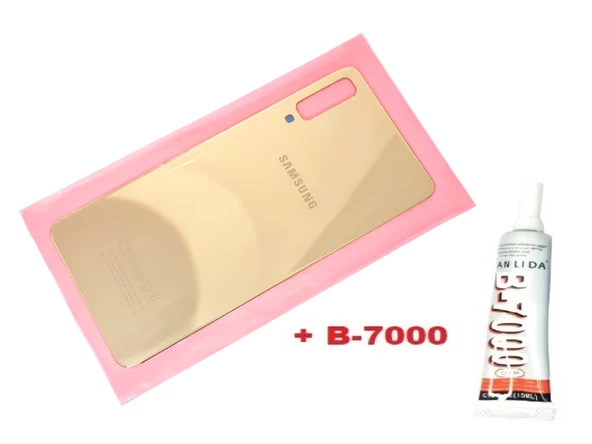 Samsung Galaxy A7 A750 Arka Pil Batarya Kapağı (CAM+B-7000) GOLD