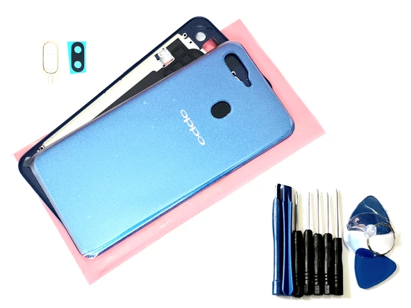 Oppo A5S KASA Arka Pil Batarya Kapağı (TAMİR SETİ) MAVİ