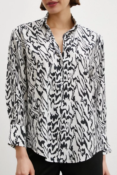 Animal Desenli Gömlek Siyah - Resim 5