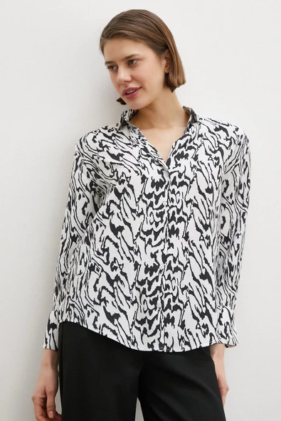 Animal Desenli Gömlek Siyah - Resim 3