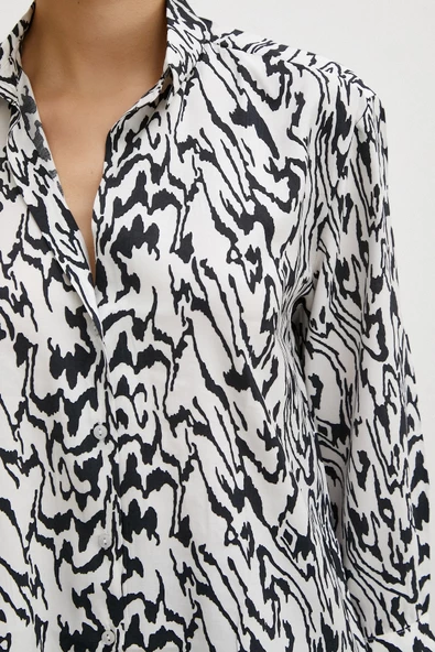Animal Desenli Gömlek Siyah - Resim 6