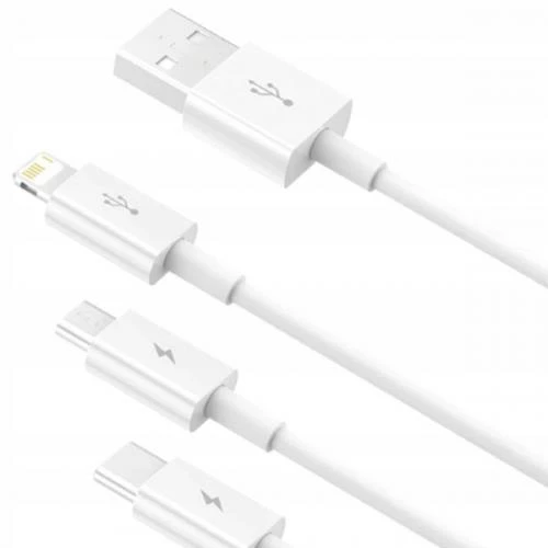 Baseus 50 CM Metre 3.5Amper Yüksek Hızlı 3in1 Type-C, İphone Lightning ve Micro Şarj ve Data Kablosu - 3