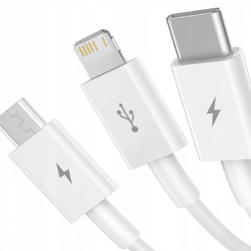 Baseus 50 CM Metre 3.5Amper Yüksek Hızlı 3in1 Type-C, İphone Lightning ve Micro Şarj ve Data Kablosu - 2
