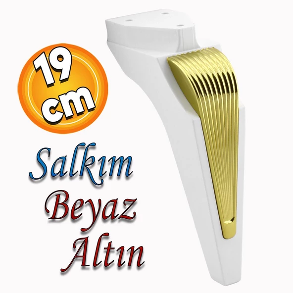 Salkım Mobilya Oturma Grubu Kanepe Tv Ünitesi Konsol Koltuk Ayağı Ayakları Beyaz Altın 19 Cm