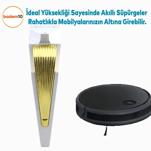 Salkım Mobilya Oturma Grubu Kanepe Tv Ünitesi Konsol Koltuk Ayağı Ayakları Beyaz Altın 19 Cm - 5