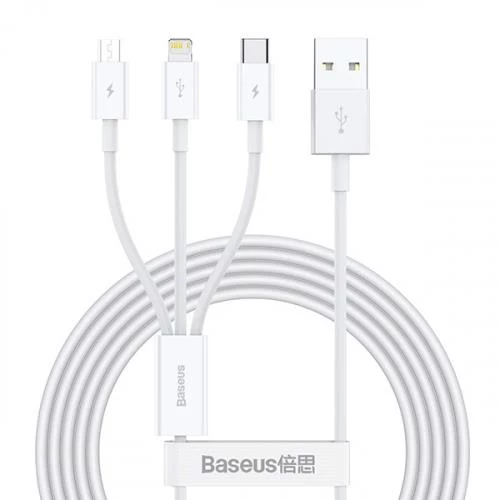 Baseus 50 CM Metre 3.5Amper Yüksek Hızlı 3in1 Type-C, İphone Lightning ve Micro Şarj ve Data Kablosu