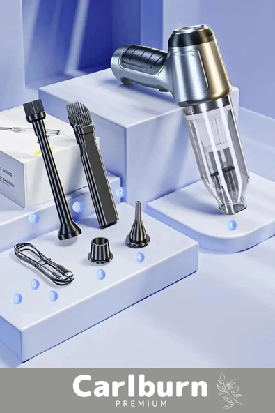 Deluxe Şarjlı Kablosuz 2 Fonksiyonlu Uyumlu Vakumlu El Süpürgesi Üfleme Özellikli Araç Süpürgesi - 2