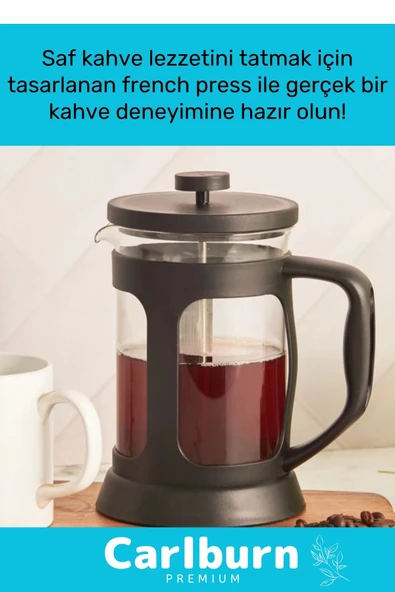 Özel Üretim Isıyı Uzun Süre Koruyan Süzgeçli Bitki Çayı Demliği Filtre Kahve French Press 200 ml - 2