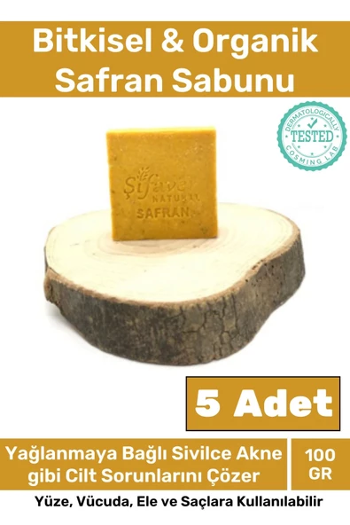 Özel Üretim %100 Doğal Koku Yüz Cilt Beyazlatıcı Organik Nemlendirici Safran Sabunu 5'li Set ürün görseli 1