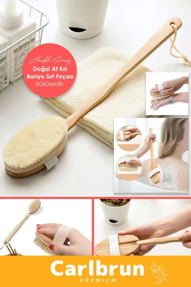 Yeni Cilt Bakım Çatlak Giderici %100 Doğal At Kılı Selülit Banyo Fırçası Kuru Masaj Aleti 2 Adet - 5