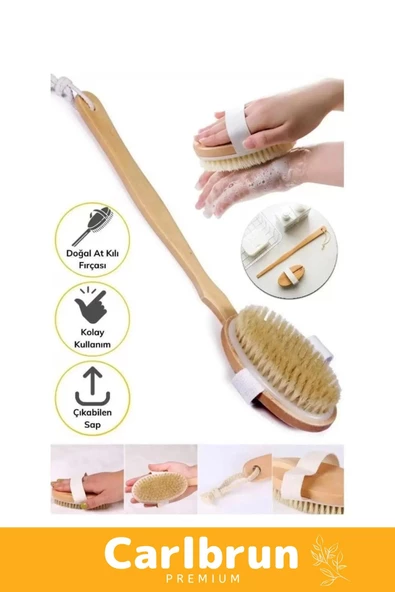 Yeni Cilt Bakım Çatlak Giderici %100 Doğal At Kılı Selülit Banyo Fırçası Kuru Masaj Aleti 2 Adet - 4