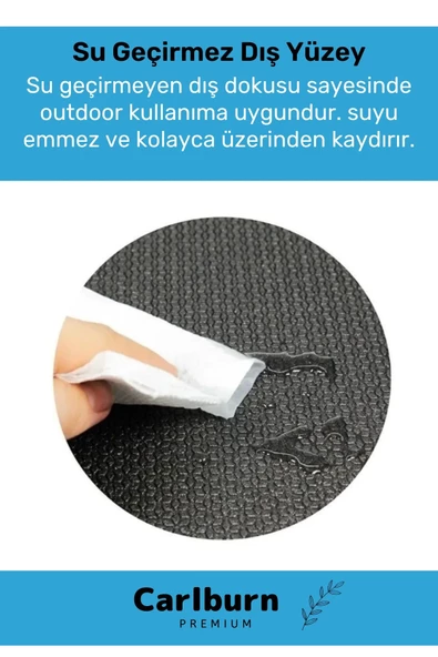 Premium Su Geçirmez Konforlu Taşıma Askılı Çift Taraflı Zemin Çadır Uyku Kamp Matı Yer Minderi 10 mm - 4