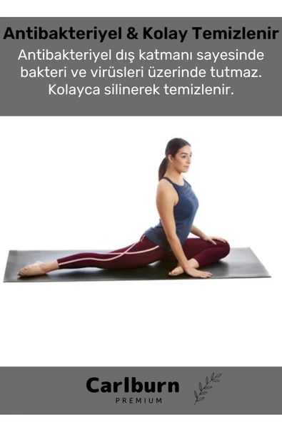 Konfor Modeli Çift Taraflı Kaymaz Silinebilir Antibakteriyel Pilates Meditasyon Minderi 6,5 mm Mat - 6
