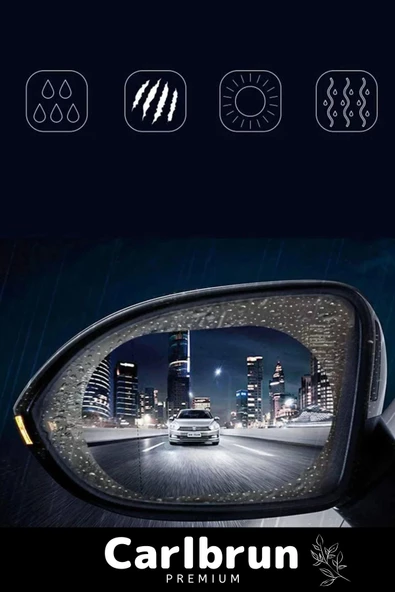 Özel Üretim Yağmur Kaydırıcı Film Araba Dış Yan Dikiz Aynası Filmi Buğu Önleyici Su Tutmaz 2 Adet - 2