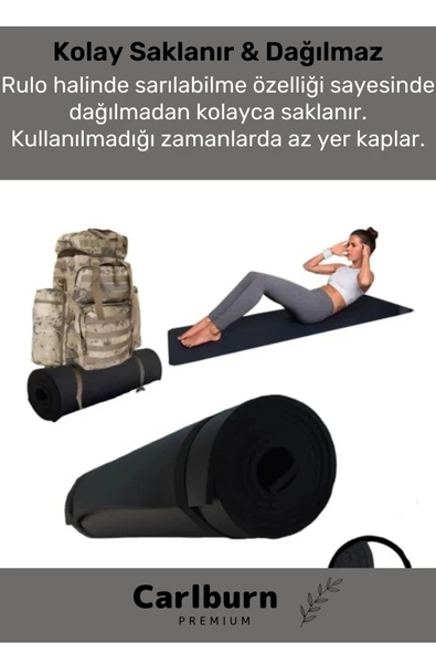 Konfor Modeli Çift Taraflı Kaymaz Silinebilir Antibakteriyel Pilates Meditasyon Minderi 6,5 mm Mat - 5