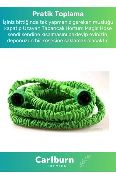 Özel Üretim Dolaşmaz Kırılmaz 7 Kademeli Uzayan Bahçe Sulama Araç Yıkama Tabancalı Hortumu 15 Metre - 4