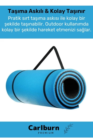 Konfor Modeli Çift Taraflı Kaymaz Silinebilir Antibakteriyel Pilates Meditasyon Minderi 6,5 mm Mat - 2