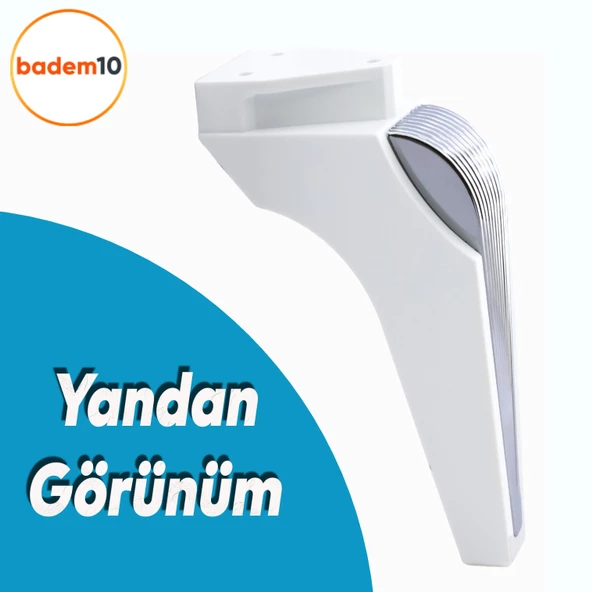 Salkım Mobilya Oturma Grubu Kanepe Tv Ünitesi Konsol Koltuk Ayağı Ayakları Beyaz Krom 19 Cm - 3