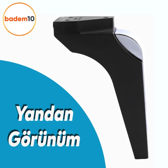 Salkım Mobilya Oturma Grubu Kanepe Tv Ünitesi Konsol Koltuk Ayağı Ayakları Siyah Krom 19 Cm - Resim 3