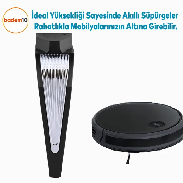 Salkım Mobilya Oturma Grubu Kanepe Tv Ünitesi Konsol Koltuk Ayağı Ayakları Siyah Krom 19 Cm - Resim 5